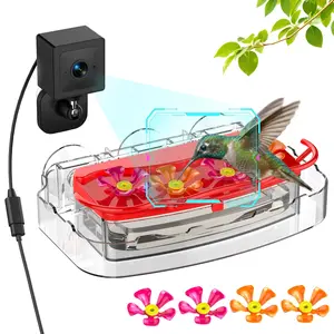 Nectlee Smart Window Hummingbird Feeder with Camera & Al Bird Identifier, 2K HD Auto-Capture Video,  Ant-Proof, Window Mounted with Strong Suction Cups, Unique Tech Gift for Birds Watchers