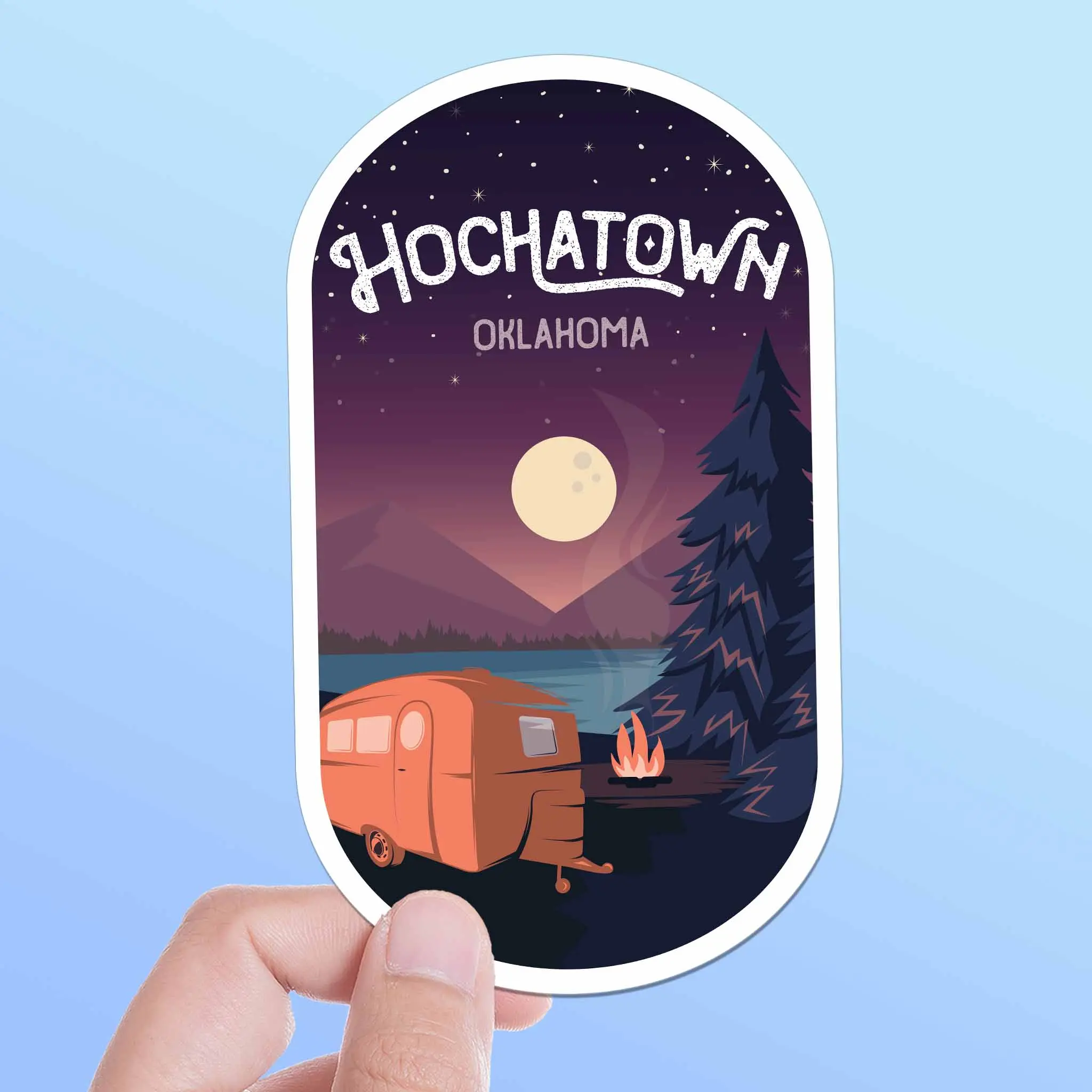 Hochatown Oklahoma RV Night Sky Sticker