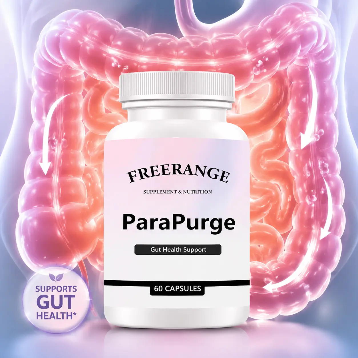 Natural Herbal Gut Health Supplement with Probiotics & Botanical Digestive Blend, Plant-Based Formula Supports Digestive Balance, Regularity and Microbiome Wellness, 60 Capsules