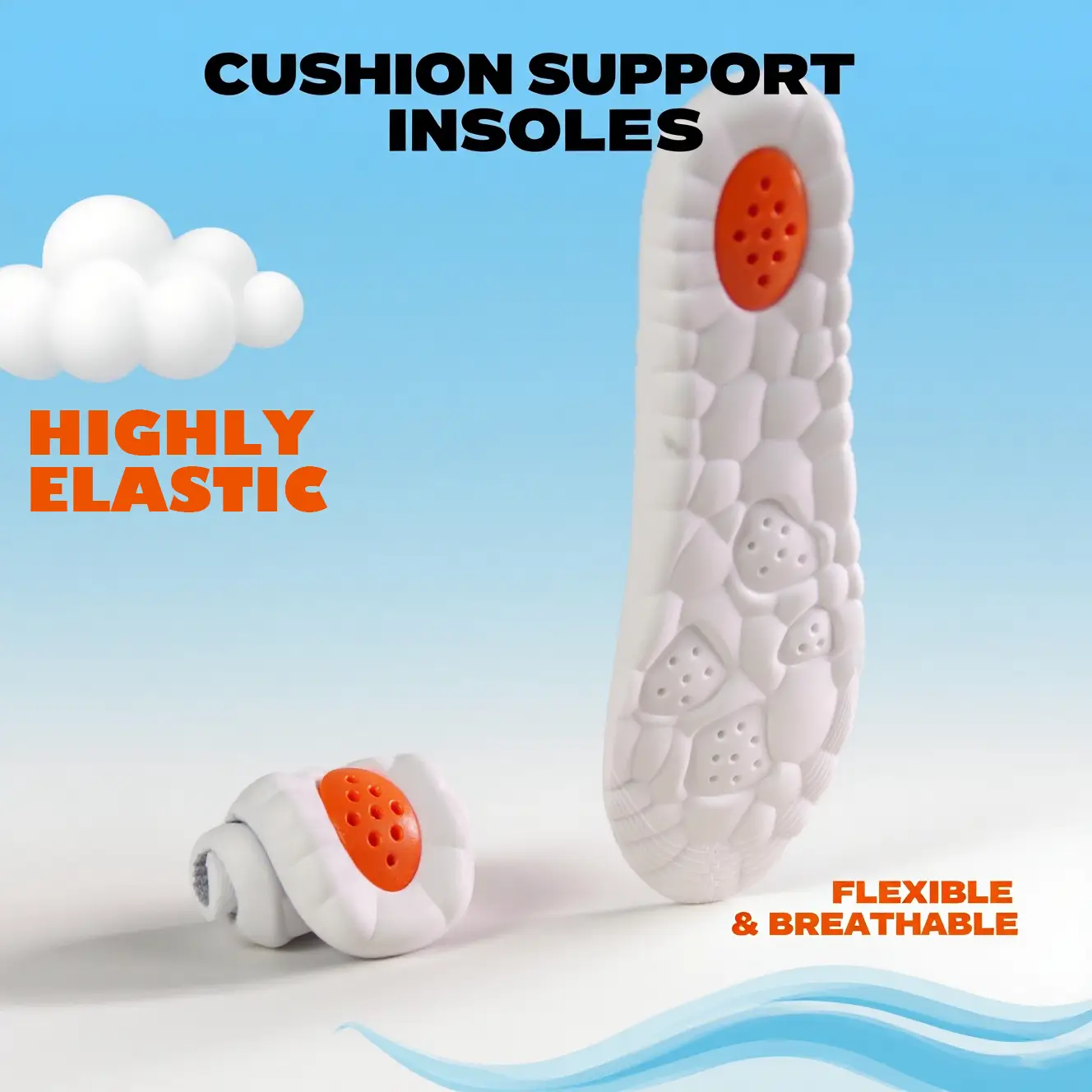 Insoles for Women Man,Cloud insoles for Men Women,4D Cloud Soles for Men Soft Memory Foam Cushioning Insoles - Trim to Fit Steppers Insoles