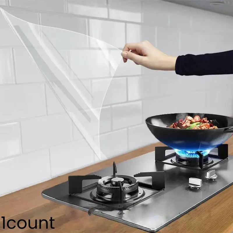 Oil-proof Wall Sticker, Heat-resistant Transparent Kitchen Sticker, Self-adhesive Wall Sticker, Kitchen Backsplash Wall Protector, Self Adhesive Waterproof