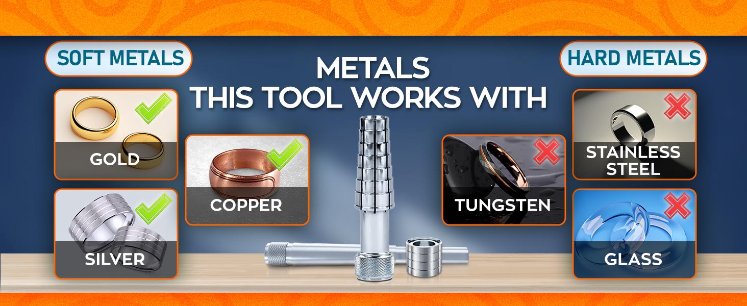 Stainless Steel Ring Stretcher Kit with Rubber Mallet - Professional Ring Resizing Tool 6-10 for Jewelers Jewelry Repair & DIY Enthusiasts