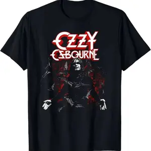 Men's Ozzy Osbourne Graphic T-Shirt Black Cotton Short Sleeve Fan Clothing Tee Streetwear Casual Trend Oversize Loose Top
