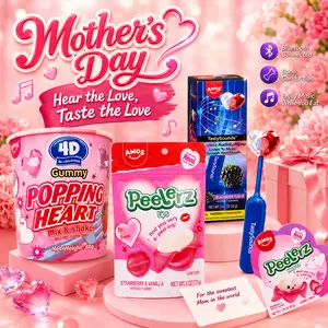 Mother’s Day Candy Gift Set – TastySounds Wireless Audio Lollipop with Peelerz Hearts, Lips & Popping Heart Gummies | Hear the Love, Taste the Love