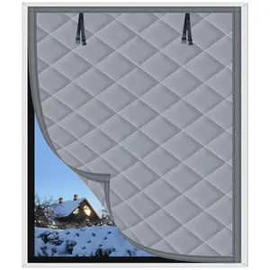Winter Extra Large Insulated Window Cover, Thermal Curtain Blanket with Magic Tape, Cold Weather Heat Retention Window Drapes for Home