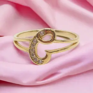 Unisex Ring with Initial C, Personalized Alphabet Jewelry