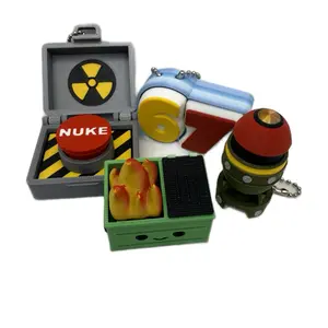 Fidget- Clickers by Shredder 3D- Da Bomb, Dumpster Fire, Nuke Button, Emotional Support Decor Ornaments button clicker