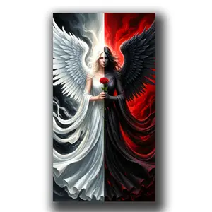 Angels and Demons 5D DIY Diamond Painting Kit for Adults, Full Diamond Mosaic Craft Kits for Beginner,Large size 5D Diamond Art Kits, Diamond Dots for home decor 15.7x31.5inch