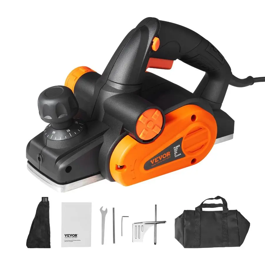 fathersdaygift VEVOR Electric Hand Planer, 3-1/4 width Corded Electric Hand Planer, 16500 RPM High-Speed Powerful Electric Handheld Planers for Woodworking, Wood Chamfer DIY, Smooth Finish Carpentry Tool, FCC-SDoC