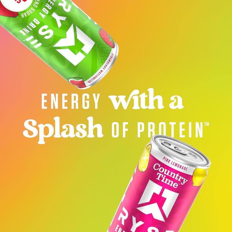 RYSE Functional Energy Drink - 5 Flavors Variety Pack - 150mg Natural Caffeine, 8g Whey Protein & 1g Prebiotics - Sugar Free, Gut-Friendly, Bloat-Free - 12 fl oz Cans (12-Pack)