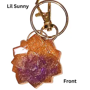Golden Glitter Backs Collection “Lil Sunny” - NFC Keychain - Elevate Your Business with NFC Technology
