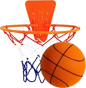Silent Basketball & Large Hoop Set - Professional Noiseless Wall Mount Training System, Upgraded Foam Ball for Indoor Practice, Apartment Friendly (9.69"/14.17") #IndoorBasketball