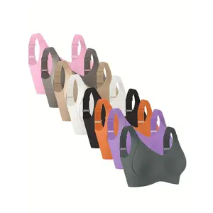 Women’s 3/8 Pack Solid Wireless Bra, Comfortable Breathable Push-Up Bra, Soft and Lightweight Lingerie for All Seasons