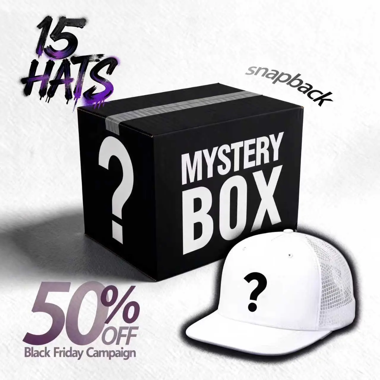 Mystery Hat Box - Five Randomly Picked Flat Brim Trucker Hats - Mystery Birthday Gift, Friend Gift, Men's Gifts,Baseball cap，Mystery Box Challenge,unisex