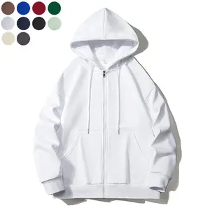 New Autumn Men’s Zip-Up Hoodie — Loose, casual full-zip hoodie jacket; solid color, minimalist design; available in multiple colors—trendy everyday top.