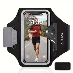 GUZACK Large Running Sports Armband For iPhone 17 16 15 14 13 Pro Max Plus Mini Aniti-fall Men Women Outdoor Fitenss Phone Pouch