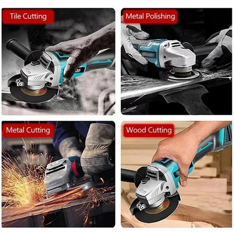 DGA404 100/125mm Brushless Angle Grinder Variable Adjustment Cordless Grinding Cutting Woodworking Tool For 18V Battery Impact Drill