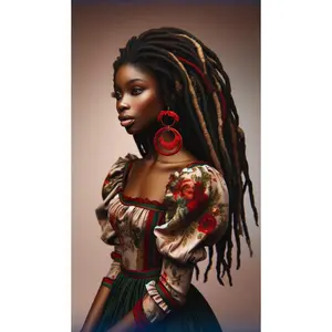 Afro-Doll Glass Bead Earring