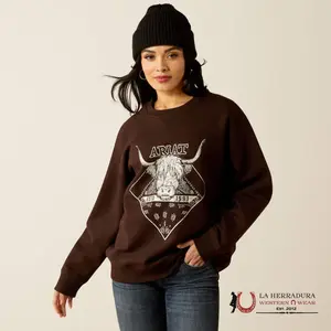 ARIAT WOMEN TAURUS OVERSIZED CREW SWEATSHIRT MOLE 10053960
