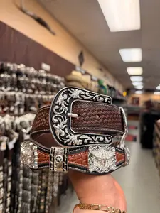 Men western belts brown