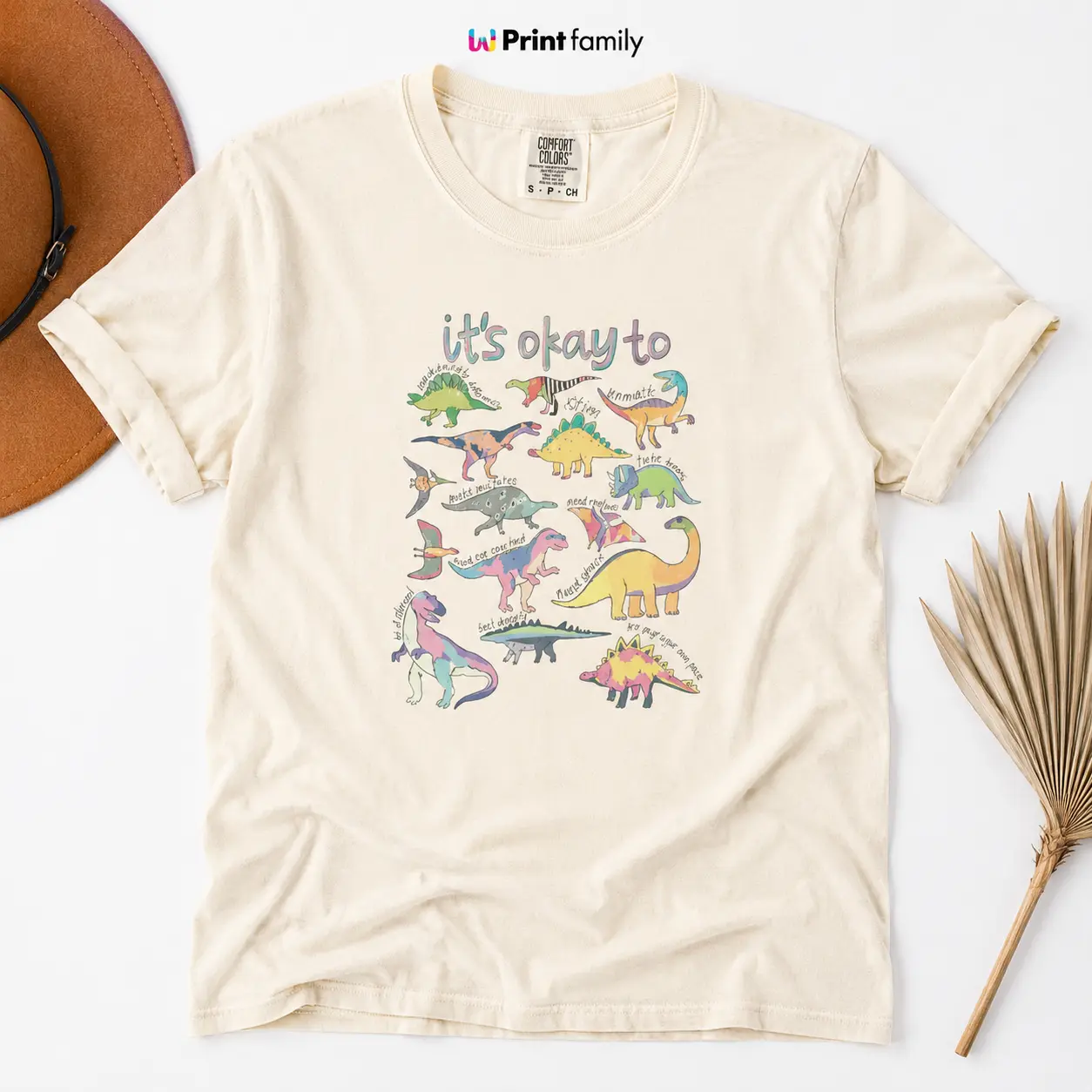 Comfort Colors It’s Ok to Be Different Autism Dinosaur T-shirt, Autism Awareness Shirt, Autism Mom Tee, Special Education Teacher Shirt Trendy Gift For Her, Gift For Teacher - Printfamily