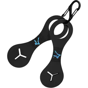 Poop Bag Holder for Leash  Bag Carrier  Poop Bag Dispenser for Walking Running Bicycle Accessory 2 count (Black)