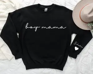 Gildan Sweatshirt, Boy Mama Sweatshirt With Kid Name On Sleeve, Mothers Day, Gift for Mom, Mama Sweatshirt, Gift for Her, Birthday Gift for Mom