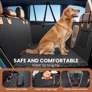 Benazcap 600D Heavy Duty Dog Car Seat Cover for Back Seat 2026 Upgraded Hard Honeycomb Bottom Back Seat Extender for Dogs Holds 600lbs Waterproof Scratch Proof Nonslip Dog Hammock for SUV Safe and Comfortable