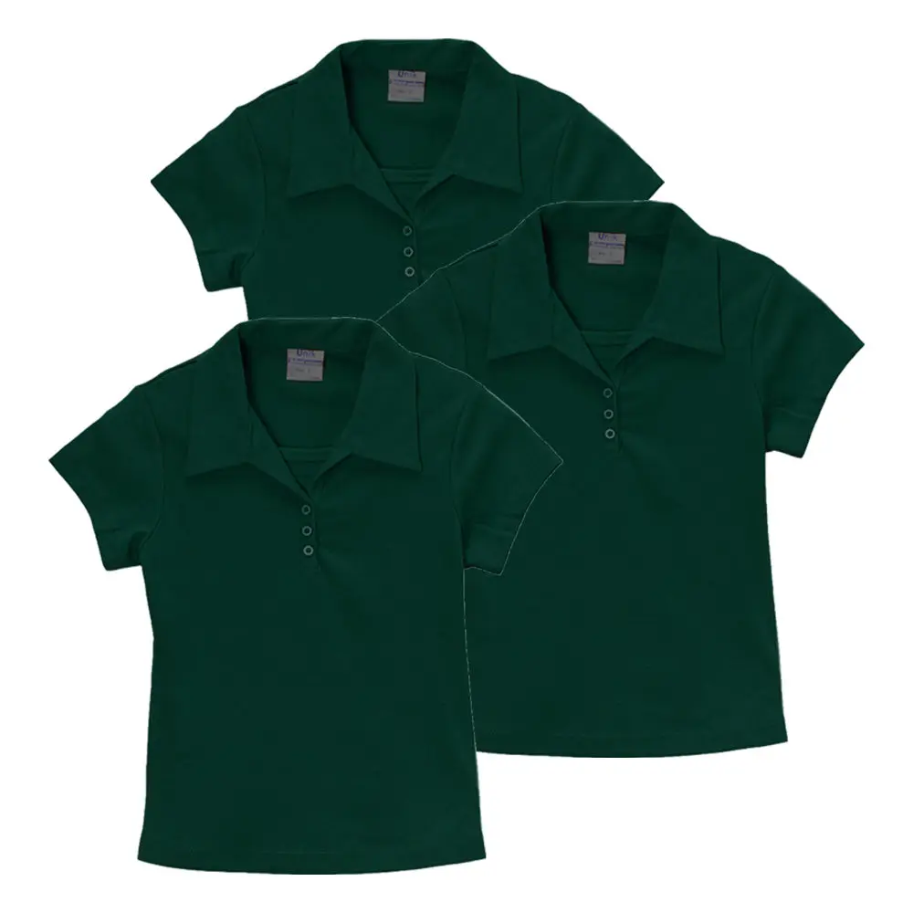 Girl's Uniform Triple Buttons Hunter Green 5-18 GSU02 3 Pack