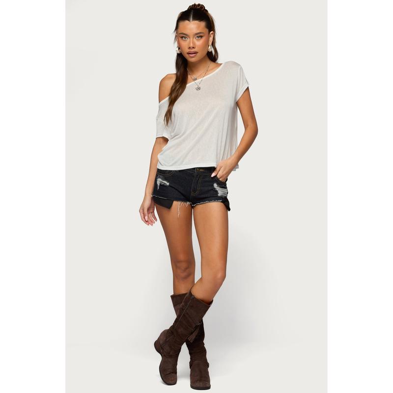 Amora Off Shoulder Sheer Top