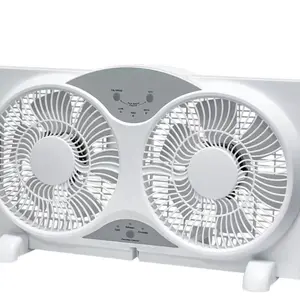 9 Inch Twin Window Fan with Reversible Airflow and Remote Control, 3-Speed Window Exchaust Fans with 23.5"-37" Expandable Width for Home Bedroom