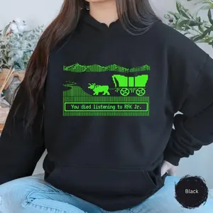 Listening RFK Jr Oregon Trail Shirts, Funny Parody Sweatshirts, Political Humor Vintage Game, Anti Trump Casual Style;Retro Styles