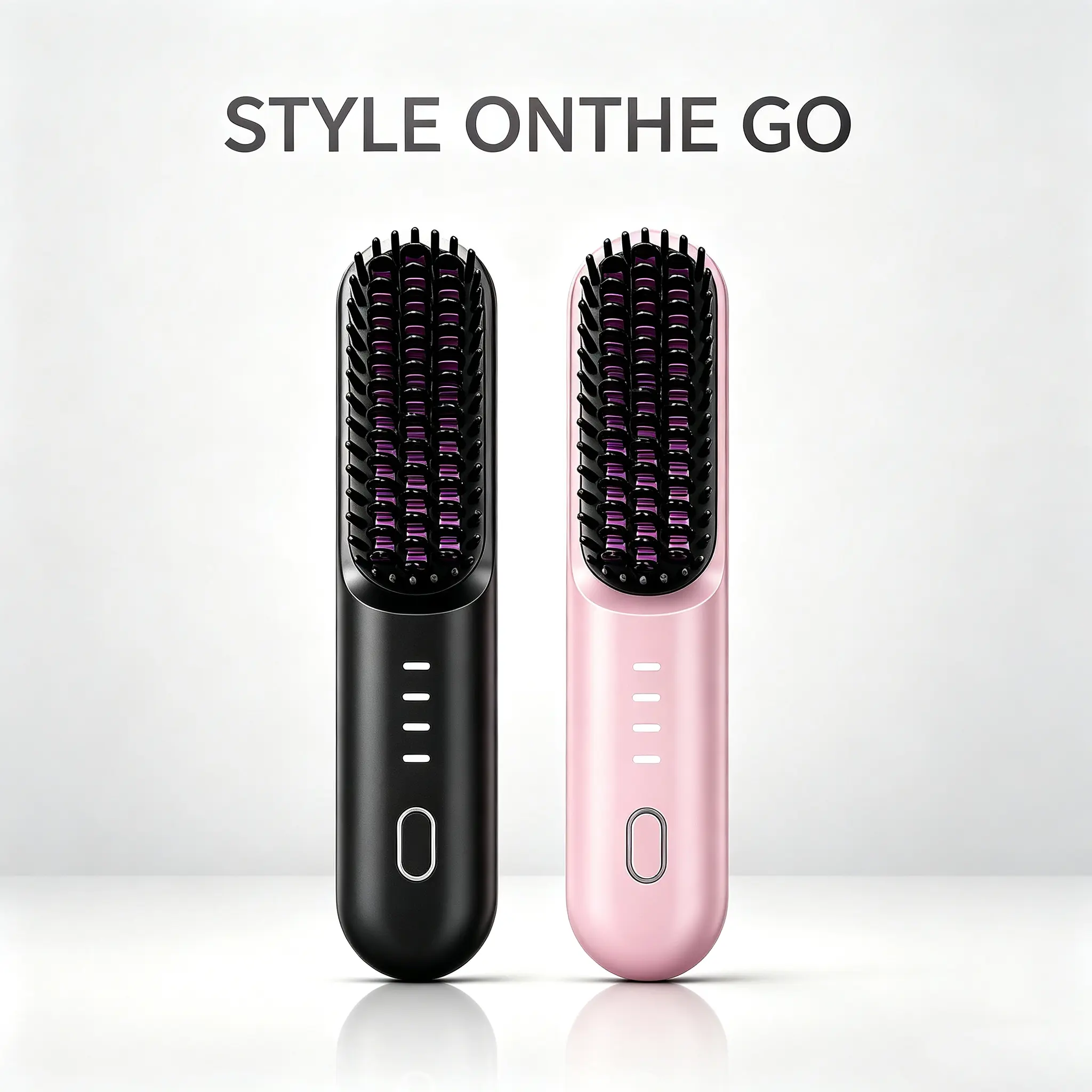 Cordless Hair Straightening Brush Portable Mini Hair Straightener for Travel Anti-Frizz Smooth Hair Styling Tool with 200M Negative Ion Hot Comb Style On The Go 4 Temperature Settings Lightweight to Carry Out Hair Brush Perfect Fall Hairstyle Idea Gift