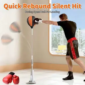 Freestanding Boxing Reflex Speed Ball – Adjustable Height Rebound Punching Ball Trainer for Adults, Home Gym Stress Relief & Reaction Training