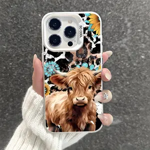 Guy Cute Cow Pattern Shockproof Phone Case for iPhone 7 8 X XR 11 12 13 14 15 16 17 Pro Max Air Plus 17E Samsung S24 S23 S22 S24ultra S23ultra S22ultra S25 S25Ultra