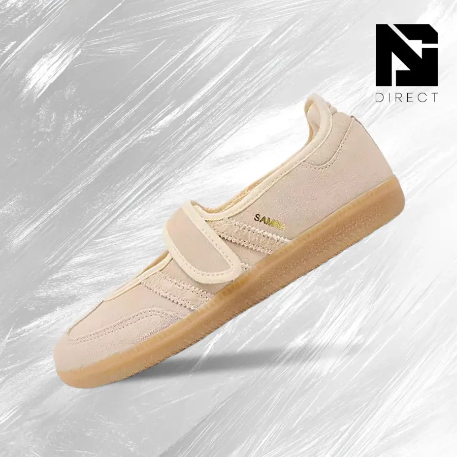 adidas Samba Jane SuedeSand Strata (Women's)– Women's Lifestyle Sneakers – shoes for woman -Vintagen - Running Shoes, Lightweight Shock-Absorbing Comfort, Breathable Everyday Fit, Gym Training to Street Casual Wear - back to school - HQ9496