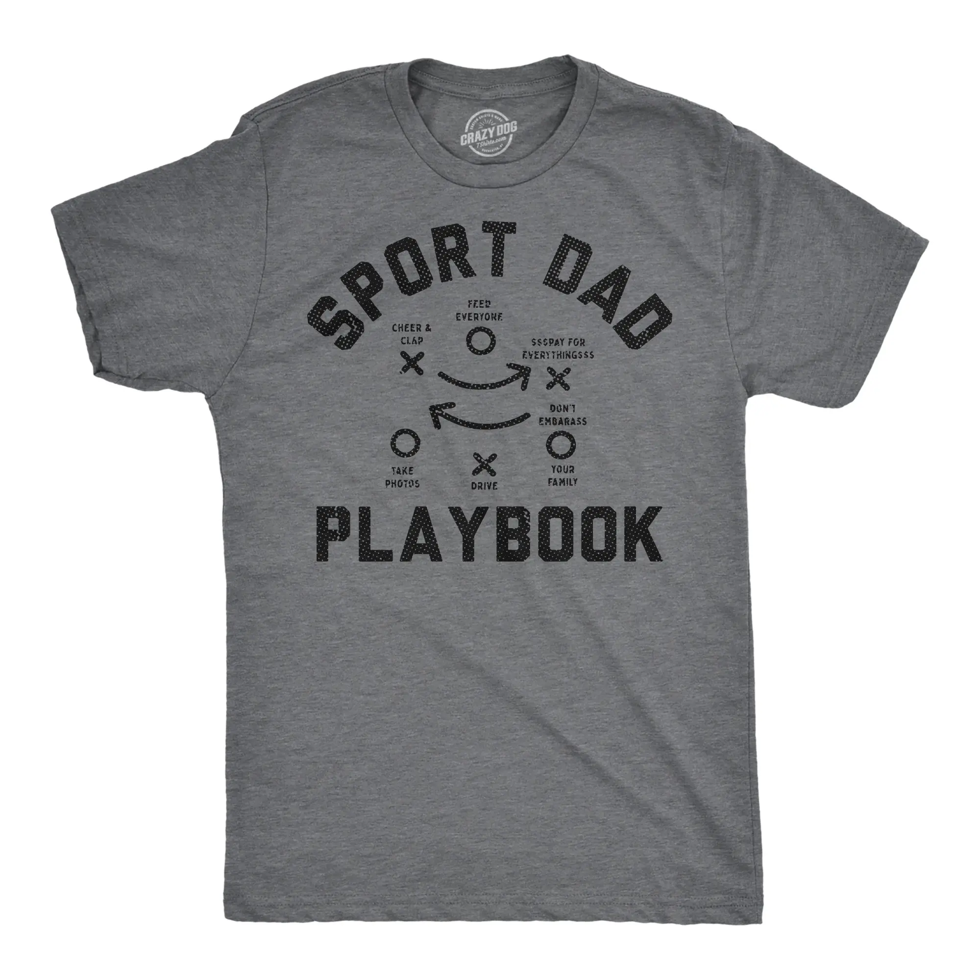 Mens Funny Sports Dad T Shirts for Hockey Baseball Soccer and Football - Coaching Tees for Father's Day Mens Funny T Shirts Cool Vintage Fashion T-Shirt Gift Classic Menswear Dad Joke Apparel for Men Funny Dark Grey