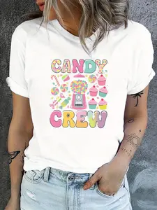 Short-Sleeved Crew Neck T-Shirt from CANDY CREW, P