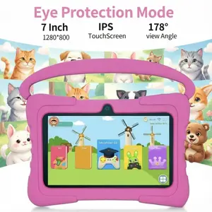 7-inch Android tablet with shockproof protective case, 1GB + 16GB, Wi-Fi, parental controls, dual cameras, Bluetooth tablet, educational, blue/pink, eye protection mode