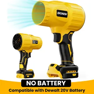 【No Batteries】Cordless Leaf Blower Dust Blower for Dewalt 20V Max Battery, Turbo Jet Blower For Milwaukee 18V/ Makita Battery High-Speed Brushless Motor Handheld Jet Fan Air Blower for Patio Cleaning, Blowing Leaves and Dust (No Battery/Charger)