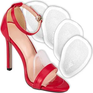 Metatarsal Foot Pads for Women (4 Pads) Cushioned High Heel Inserts for Ball of Foot Pain Relief (Clear) Footwear Shoe