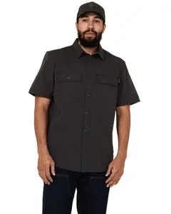 Hawx Men's Men'S Solid Short Sleeve Button-Down Work Shirt - Hxsp24w64-Ch-Tll