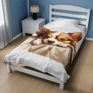 Naughty Puppy Velveteen Plush Blanket - Soft and Cozy heating level valentines day birthday present 6  day  star  blanket blankets cold gift