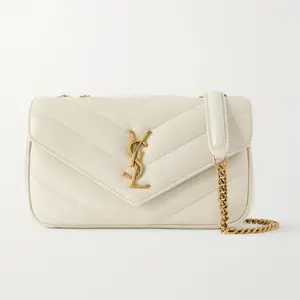 ‮ tneruaL tniaS sevY  ‬ .Classic L•o•u-L•o•u Padded Shoulder Bag, Premium Vintage Blanc Cowhide Gold Buckle Flap Crossbody for Women