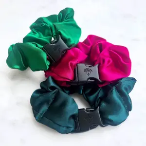 Watermelon Mix - 3-Pack Vibrant Buckle Scrunchies Bundle - No Snagging No Tangles