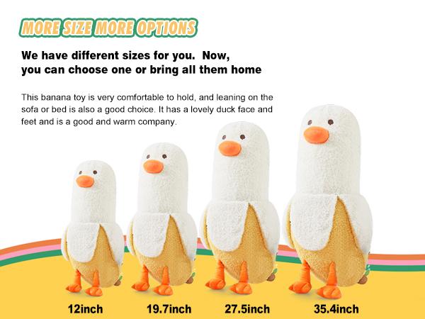 PEACHCAT Cute Banana Duck Plush Stuffed Animal Toy for HomeDecoration Squishy Plushie Toy Comfort Plush for Gifts Soft Huggable for Parent-Child Interaction Couples & Friends Prank Toy Party Fun Gift for Kids & Adults Stuffed Animals #summervibes