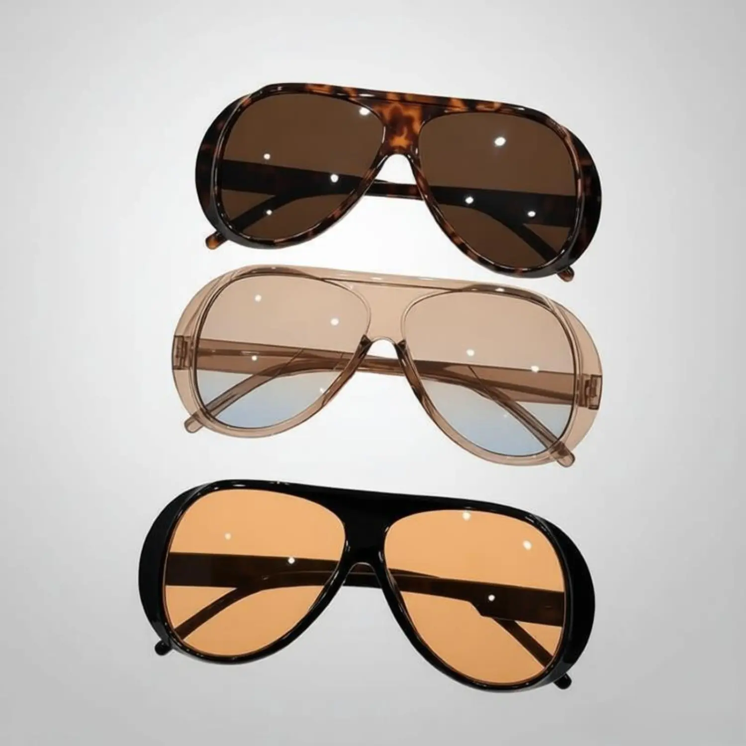 Oversized Trendy Sunglasses 3-Pack, Trendy Shades, Versatile Fashion Protective Eyewear, Accessories for Women, Sunglasses for Women
