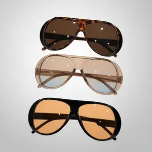 3-Pack Trendy Large Frame Sunglasses Versatile Fashion Protective Eyewear for Men Women