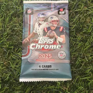 Topps Chrome 2025 NFL Pack - 4 Cards per Pack Official NFL Trading Cards