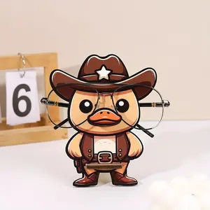 Cowboy Duck Eye Glasses Stand | Cute Animal Glasses Display Stand, Creative Wooden Printed Fashion Glasses Display Stand, Suitable for Home Office Desktop Decoration, Creative Birthday Gifts